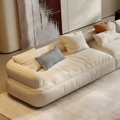 Corner sofa with spacious five-seater curved layout, full seating layout