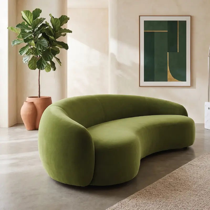 3 seater sofa set with wraparound backrest and deep bench seating, right-side view
