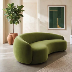 3 seater sofa set with wraparound backrest and deep bench seating, right-side view
