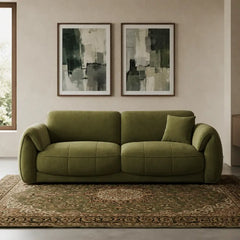 3 seater sofa set with medium-deep cushioned seating and supportive backrest, side profile