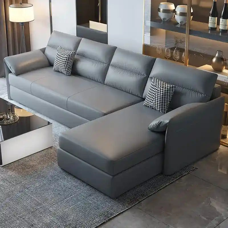 corner sofa bed showing the built-in storage compartment with hidden storage