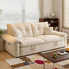comfortable sleeper sofa open bed view for guest sleeping with high back support