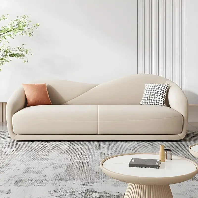 Soft curved modern sofa design and contemporary sofa design in fabric finish