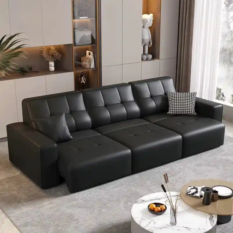 3 seater sofa bed showing the sofa-to-bed conversion with padded arms