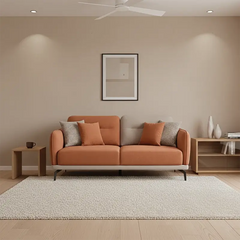 L shape sofa set with optional lounger and dual-tone fabric, right-side view