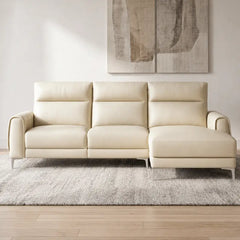 recliner sofa set with high segmented backrest for head and neck support, seating close-up