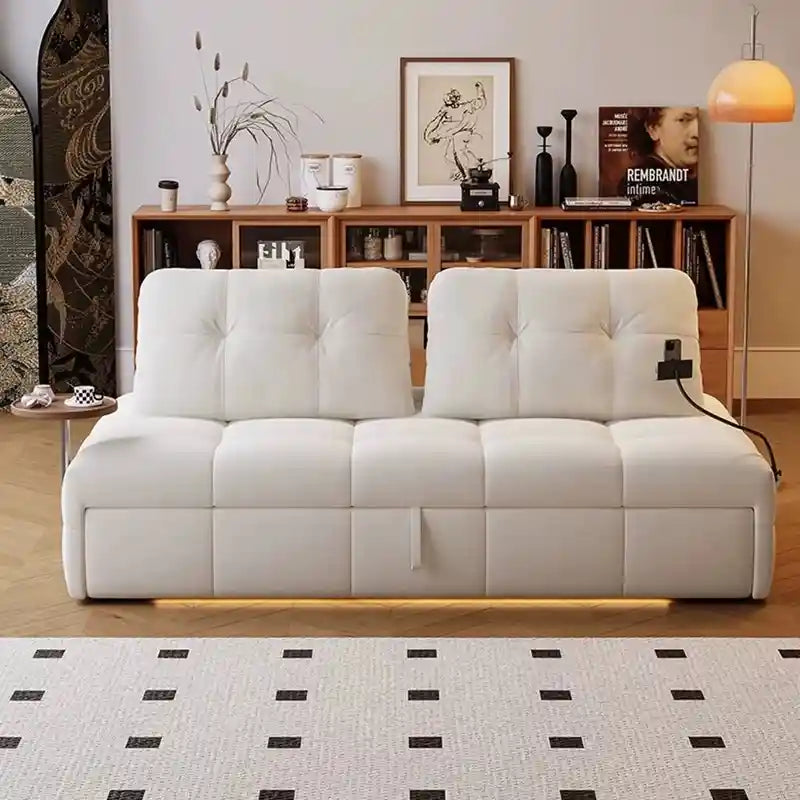 pull out sofa bed closed sofa view for everyday seating with charging holder