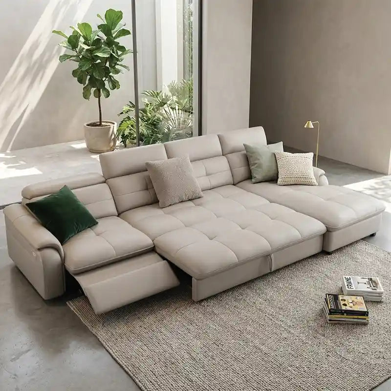 l shape sofa bed closed sofa view for everyday seating with USB charging