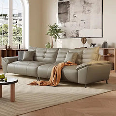 Leatherette sofa set with soft cushioned arms and supportive backrest, right-side view