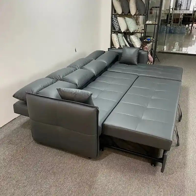 l shape sofa bed showing the sofa-to-bed conversion with lift-up storage