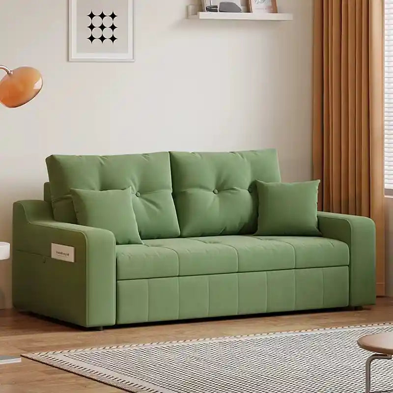 3 seater sofa bed with storage showing the sofa-to-bed conversion with under-seat storage