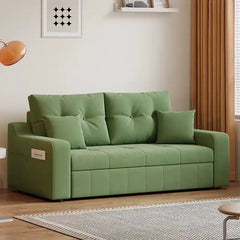 3 seater sofa bed with storage showing the sofa-to-bed conversion with under-seat storage