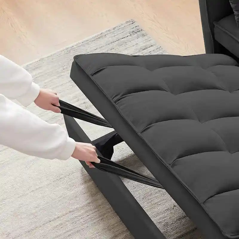 sofa bed cushion and armrest detail with easy pull-out function