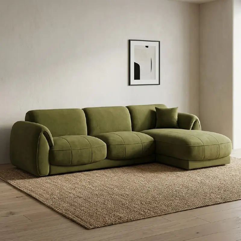 3 seater sofa set with front view with compact rectangular footprint, armrest close-up