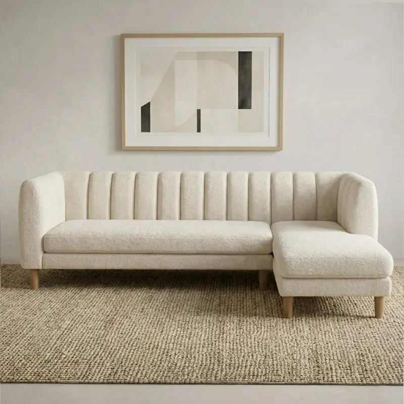 leatherette sofa with three-seater configuration with tailored edges, armrest close-up