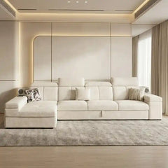 sleeper sofa set cushion and armrest detail with side storage console