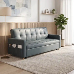 sofa bed with storage full seating layout with padded back support with side pockets