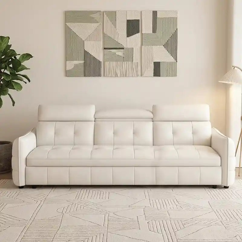 pull out sofa bed full seating layout with padded back support with storage lounger