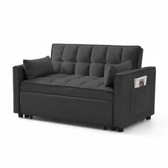 sofa come bed showing the built-in storage compartment with easy pull-out function