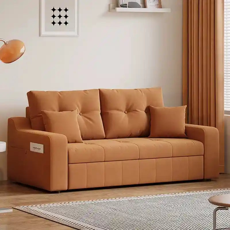 sofa bed storage showing the built-in storage compartment with under-seat storage