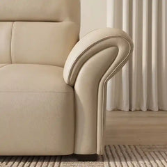 sofa bed set showing the built-in storage compartment with high back support
