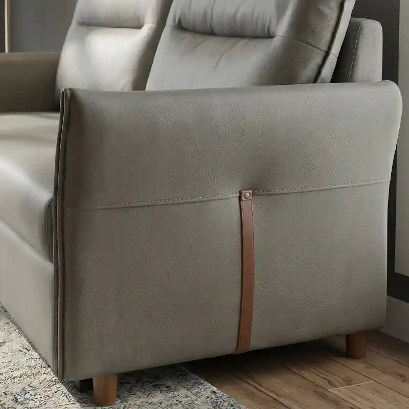 sofa bed two in one shown in the pull-out sleeping position with high back support