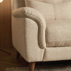 Scandinavian sofa with modular seating arrangement with balanced proportions, backrest detail
