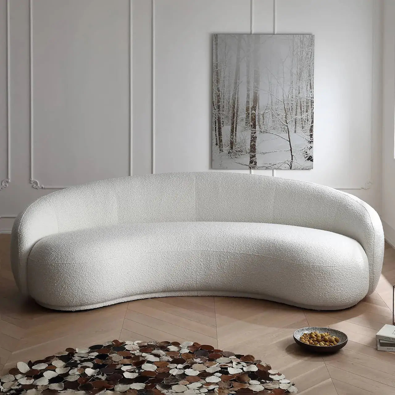 3 seater sofa set with wraparound backrest and deep bench seating, armrest detail