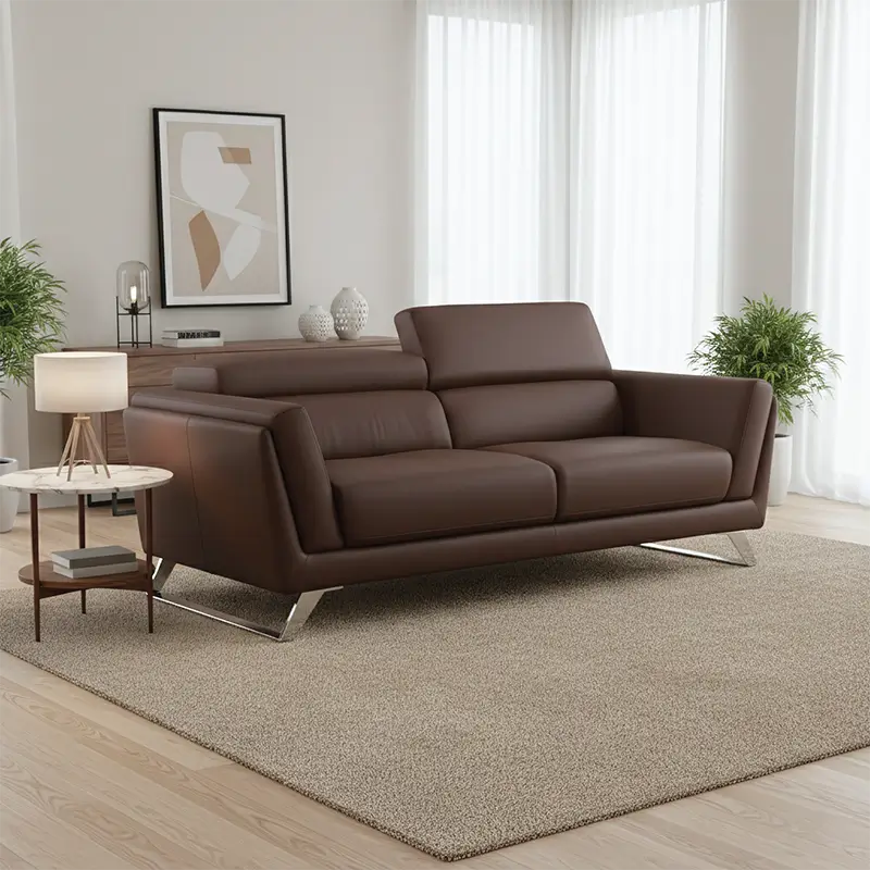 l shape sofa with right-hand spacious lounger configuration, upholstery close-up