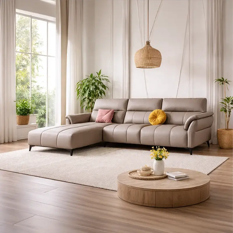 shape sofa set, it adapts easily from a compact rectangular layout to a generous corner sofa configuration