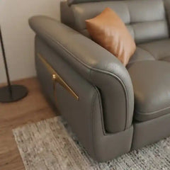 leatherette sofa bed showing the sofa-to-bed conversion with storage lounger
