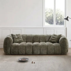 3 seater fabric sofa with seat and backrest upholstery close-up, leg detail