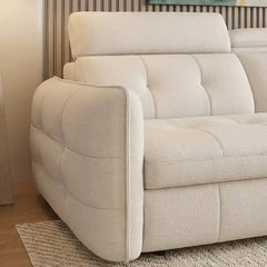 pull out sofa bed lounge section and backrest view with storage lounger