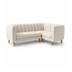 leatherette sofa set with two-seater configuration with elevated wooden legs, full product view