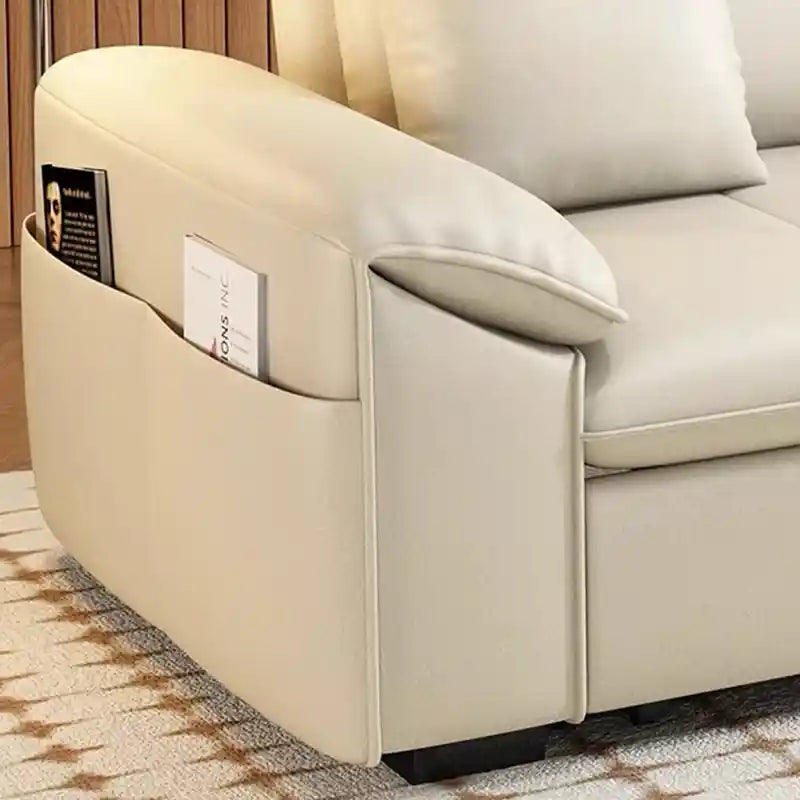 sofa bed storage lounge section and backrest view with hidden storage
