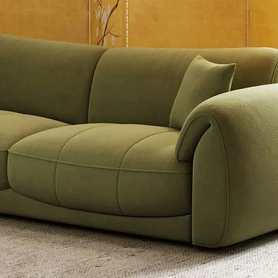 3 seater sofa with full three-seater profile with concealed base, leg detail