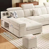 sleeper sofa set pull-out mechanism view with side storage console