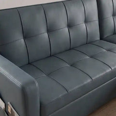 pull out sofa bed sectional showing the built-in storage compartment with side pockets
