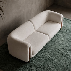 Custom fabric sofa 3 seater with plush seating delivered to residence on Sarjapur Road Bangalore
