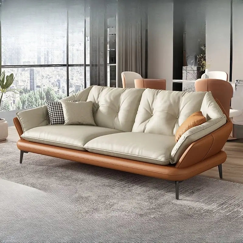 Custom L shaped sofa with solid wood frame delivered to apartment on Haralur Road