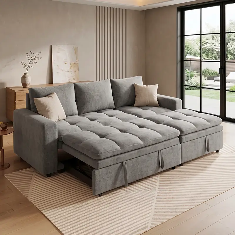 Laka sofa bed with storage and lounger by Wexley