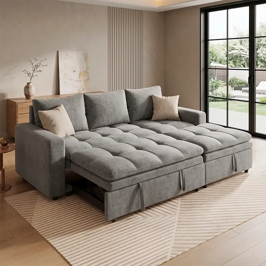 Laka sofa bed with storage and lounger by Wexley