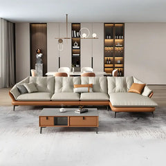 Modern custom L shaped sofa with plush upholstery installed in Electronic City Phase 1