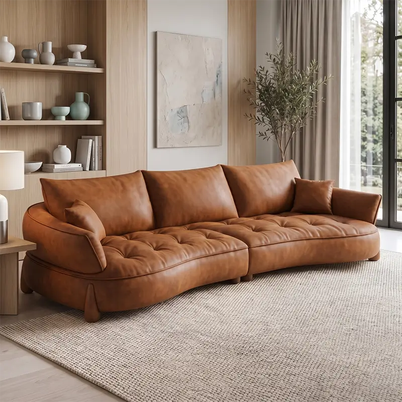 Omero luxury leather sofa set for living room by Wexley