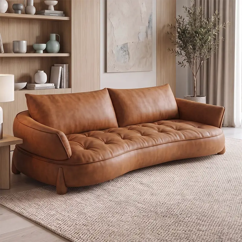 Omero luxury leather sofa set for living room by Wexley